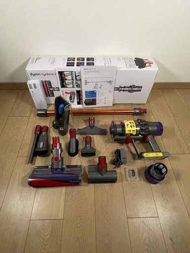 ダイソン ① SV12 V10 純正ゴールドパイプ　２タイプヘッドから選択　補強型トリガー装着　新品交換フィルター付　フルパーツ