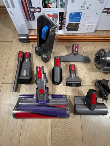 ダイソン ① SV12 V10 純正ゴールドパイプ　２タイプヘッドから選択　補強型トリガー装着　新品交換フィルター付　フルパーツ