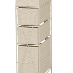 ランドリーすき間チェスト　4段　ホワイトの画像