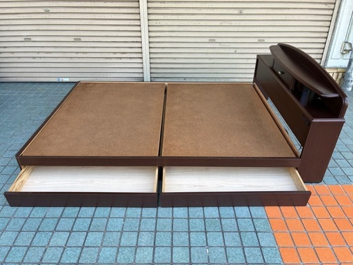 ★ダブルサイズ★ ベッドフレーム ＋ ダブルマットレス セット フランスベッド ・高さ37cm×幅142cm×長さ216cm
