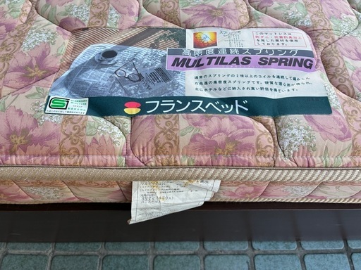 ★ダブルサイズ★ ベッドフレーム ＋ ダブルマットレス セット フランスベッド ・高さ37cm×幅142cm×長さ216cm