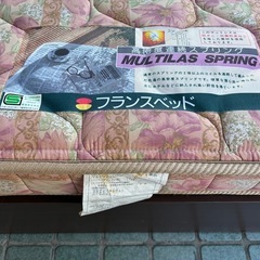 ★ダブルサイズ★ ベッドフレーム ＋ ダブルマットレス セット フランスベッド ・高さ37cm×幅142cm×長さ216cmの画像