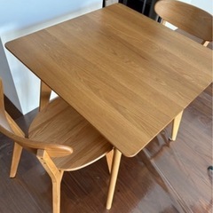 【3/21まで/引取限定】オーク無垢材　ダイニングテーブルセットの画像