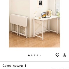 折りたたみデスク パソコンデスク キャスター付き の画像