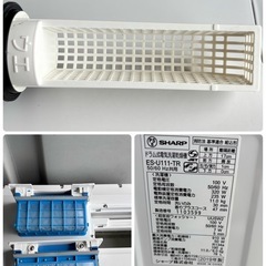 🔥🔥❽2019年SHARP クリスタルES-U111-TR ドラム式洗濯機乾燥　ヒートポンプユニット乾燥(保証付き) 安心　分解洗浄　設置まで対応　配達無料　 🚚💦　　   の画像