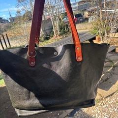 本革ハンドメイド国産ヌメ革鞄　グリーンの画像