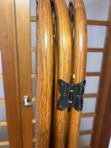 ラタン パーテーション 籐家具 衝立 3連 昭和レトロ アンティーク