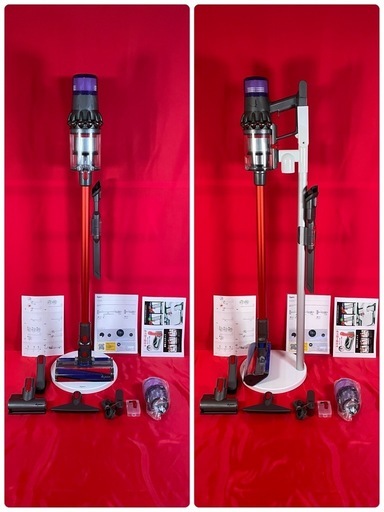 ダイソン⑦SV14V11 純正スタンド収納　新品レッドパイプ　２タイプヘッドから選択　補強トリガー装着　新品交換フィルター　パーツ