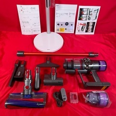 ダイソン⑦SV14V11 純正スタンド収納　新品レッドパイプ　２タイプヘッドから選択　補強トリガー装着　新品交換フィルター　パーツの画像
