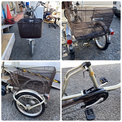 ?Panasonic　ビビライフ?電動アシスト　三輪車　カゴ付き　ホワイト　シルバー系　通勤自転車　通学自転車　軽快車　シティ車　自転