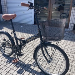 【折りたたみ自転車】未使用車❗️20インチ　外装6段変速、前カゴ付❗️若林自転車　膳所店　SALE中❗️の画像