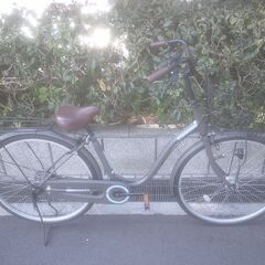 整備済み中古自転車　26インチ　税別￥9.980-　LEDオートライト　軽快車　チャコールグレー314の画像