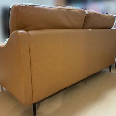 ソファ 2人掛け　フェイクレザーの画像
