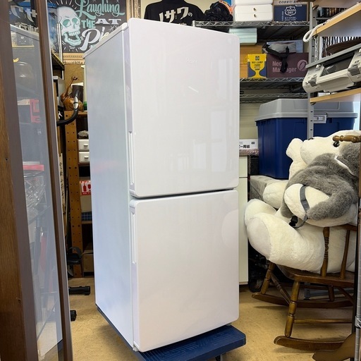 美品 2022年製 Haier 2ドア冷蔵庫 配達設置対応・一ヶ月保証 ホワイト 白 JR-NF148CK ハイアール