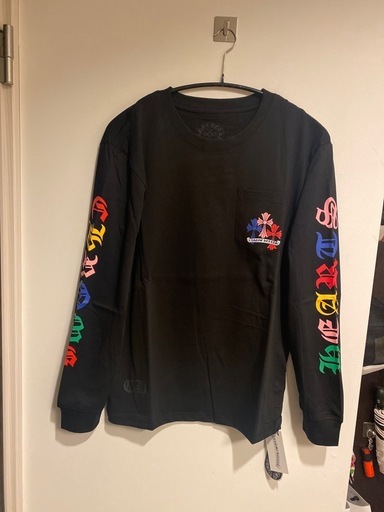 新品 CHロングTシャツ 長袖 マルチカラークロス TYPEｰE ホースシュー ブラック  Ⓜ️サイズ　