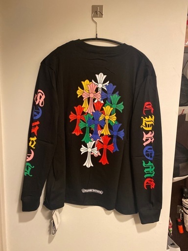 新品 CHロングTシャツ 長袖 マルチカラークロス TYPEｰE ホースシュー ブラック  Ⓜ️サイズ　