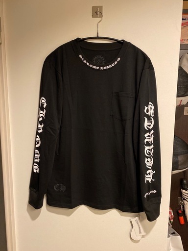 新品 CHロングTシャツ 長袖　カットソー TYPEｰA ホースシュー ブラック Ⓜ️  ノーブランド品