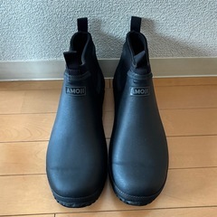 美品★AMOJI レインブーツ 黒 サイドゴアブーツ 大きめサイズ 30cm KL-1000 ブラックの画像