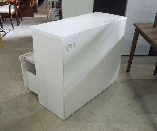 レンジボードカウンター ホワイト 幅100cm エナメル キッチンボード