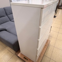 《リユースマン倉敷》【在庫2台あり】5段チェスト ホワイト 衣装タンス 棚の画像