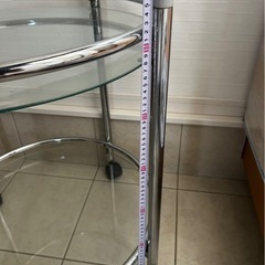 ガラステーブル　ワゴン　キャスターの画像