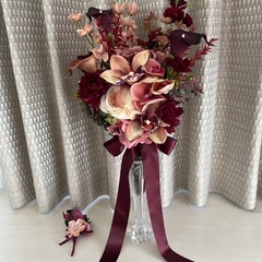 ウェディング　ブライダルブーケ　ブートニア一式　新品同様　1点物の画像