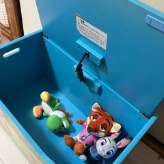 ディズニー プーさん 木製おもちゃ箱 ベンチ収納 大人も座れますの画像