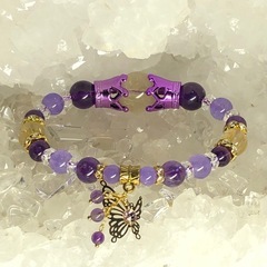 アメジスト ルチルクォーツ デザイン 天然石ブレスレットの画像