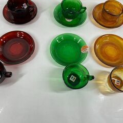 未使用 arcoroc アルコロック Sierra シエラ カップ＆ソーサー 6客セット カラーガラス 昭和レトロ の画像