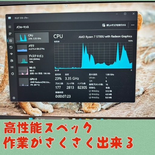 2022年製 激安Ryzen7 5700u RAM16GB 保証3ヶ月付き