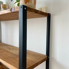 アイアン 木製 シェルフ 棚の画像