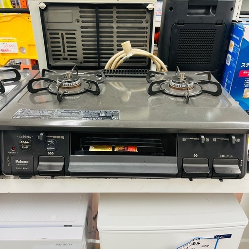 【パロマ】2口ガスコンロ PA-S42B-1L 2022年
