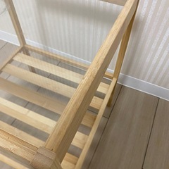 【決まりました！】IKEA木製ガラステーブル／組み立て不要／豊橋の画像