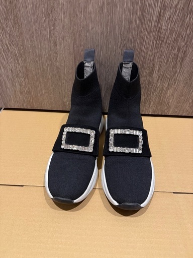 +diana クリスタルバックル ニットソックススニーカー