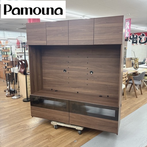 【?買取市場 柴田店】I737 ? ジモティー限定価格！ 最高級！ Pamouna 壁面ハイテレビボード リビングボード ⭐ クリーニ