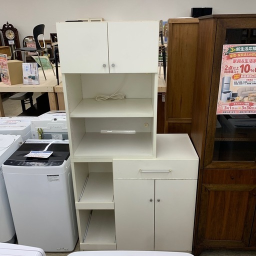 【ジモティー割引で最大15％OFF⭐️】 システムキッチン　収納家具　ホワイト　白
