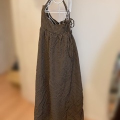 ブラウンチェック　キャミワンピースの画像