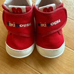 MIKI HOUSE 赤 ベビーシューズの画像