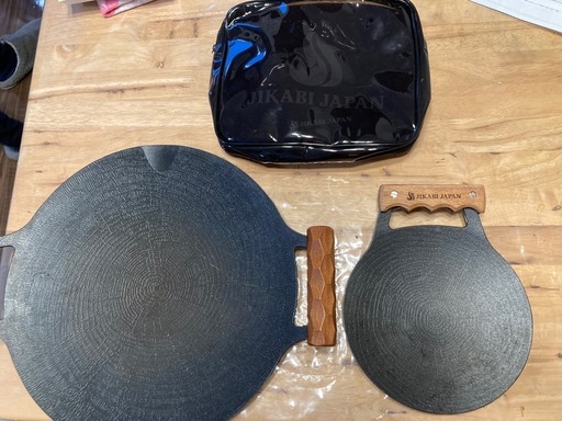 ★お取引中★中古2点セット★JHQ 鉄板 マルチグリドル 33センチ JIKABI JAPAN 19センチ ソロ キャンプ アウトドア