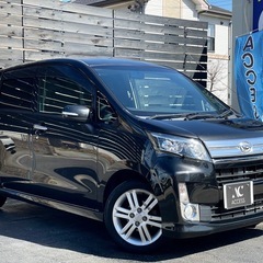 安心の総額表示！車検満たん★ダイハツムーヴカスタムRSターボmomoステアリング禁煙車バックモニターBluetoothナビTVエコアイドルetcプッシュスタートturbo！の画像