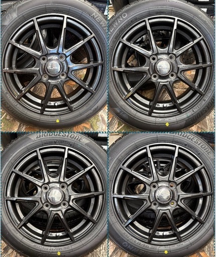 「商談中」⑧155/65R14新品ブリヂストンタイヤ4本と中古ホイールとナット付き
