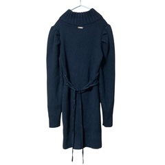 Rady リブニット 金ボタン フルジップ  ロングカーディガン ブラック Mの画像