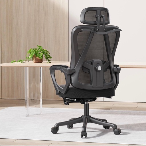 【新品未使用 未開封品です】オフィスチェア 椅子 デスクチェア オフィスチェア メッシュ ハイバック リクライニング フットレスト付き 勉強椅子 パソコンチェア ゲーミングチェア 在宅ワーク 疲れにくい 150kg耐荷重 pcチェア 調節可能腰サポート 調節ヘッドレスト 静音キャスター (ブラック)