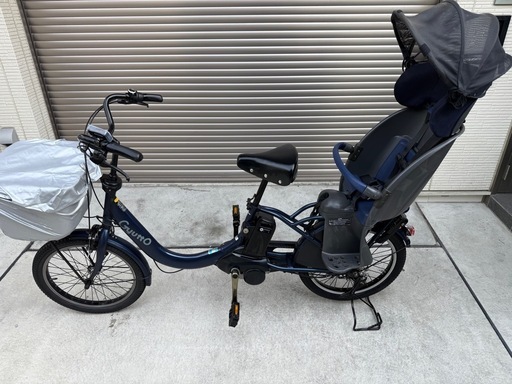 ★中古美品！パナソニックギュット・クルームR・EX 電動アシスト自転車  新品カゴカバー付　バッテリー5目盛　ネイビー