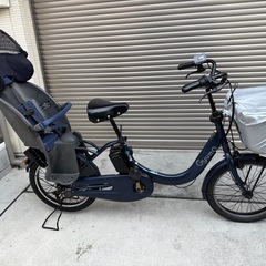★中古美品！パナソニックギュット・クルームR・EX 電動アシスト自転車  新品カゴカバー付　バッテリー5目盛　ネイビー の画像