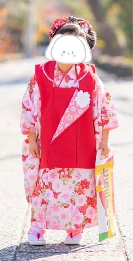 七五三 3歳 女の子 花ひめブランド　着物被布セット