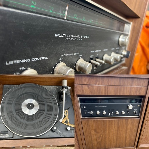 レトロ! 家具調ステレオ Technics SC-1400 ターンテーブル/ラジオ ビンテージ品 セパレートステレオ 現状品 