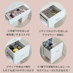 三面鏡 ドレッサー コンパクト デスク スツール付き コンセント付き テーブルの画像