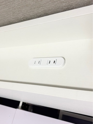 ⚠️至急⚠️ 3/24まで【美品】セミダブル収納ベッド コンセント付き ホワイト 引き出し2杯