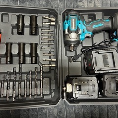 500N.m/364.5Ft-lbs ブラシレスインパクトドライバー 充電式ペン型インパクトドライバー 2.0Ahバッテリー2個＆インパクトソケット5個付属、車・DIY家具・芝刈り機用、ブラック工具箱付きの画像